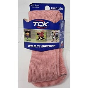 TCK Pink Athletic Tube Socks MSY Small Youth Twin City Knitting USA Sports